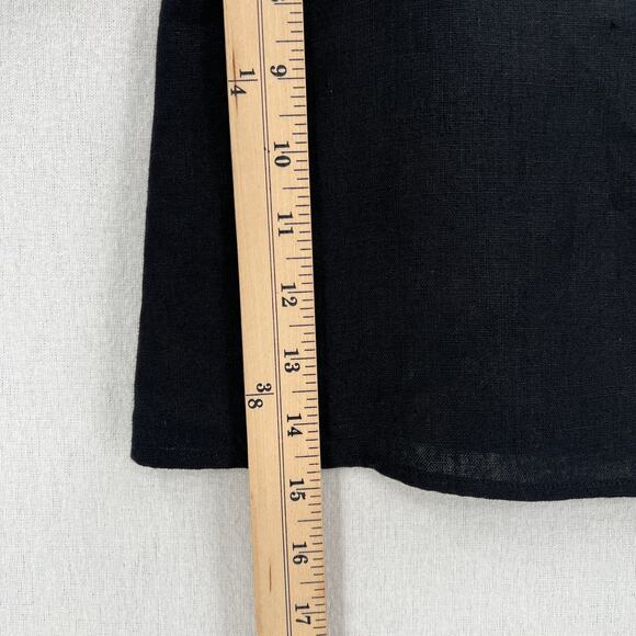 REFORMATION Lorin Linen Crop Top Womens XS Extra Small Black Tank Wide Strap NEW - Picture 16 of 16